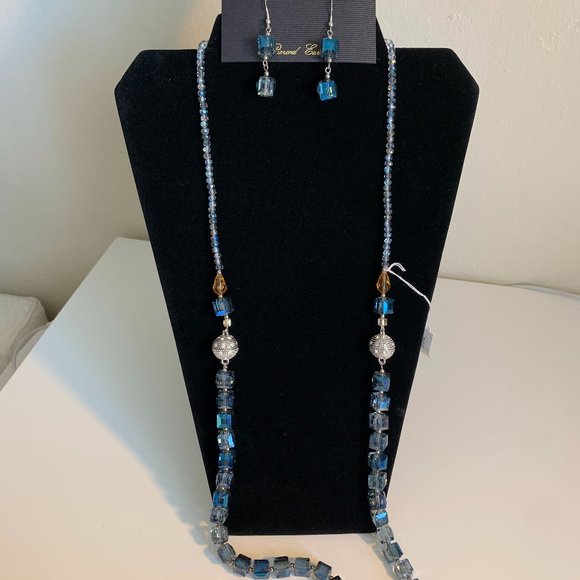 Park Lane Foursquare Necklace and Earring Blue | Collar y Aretes Azules - Picture 1 of 3